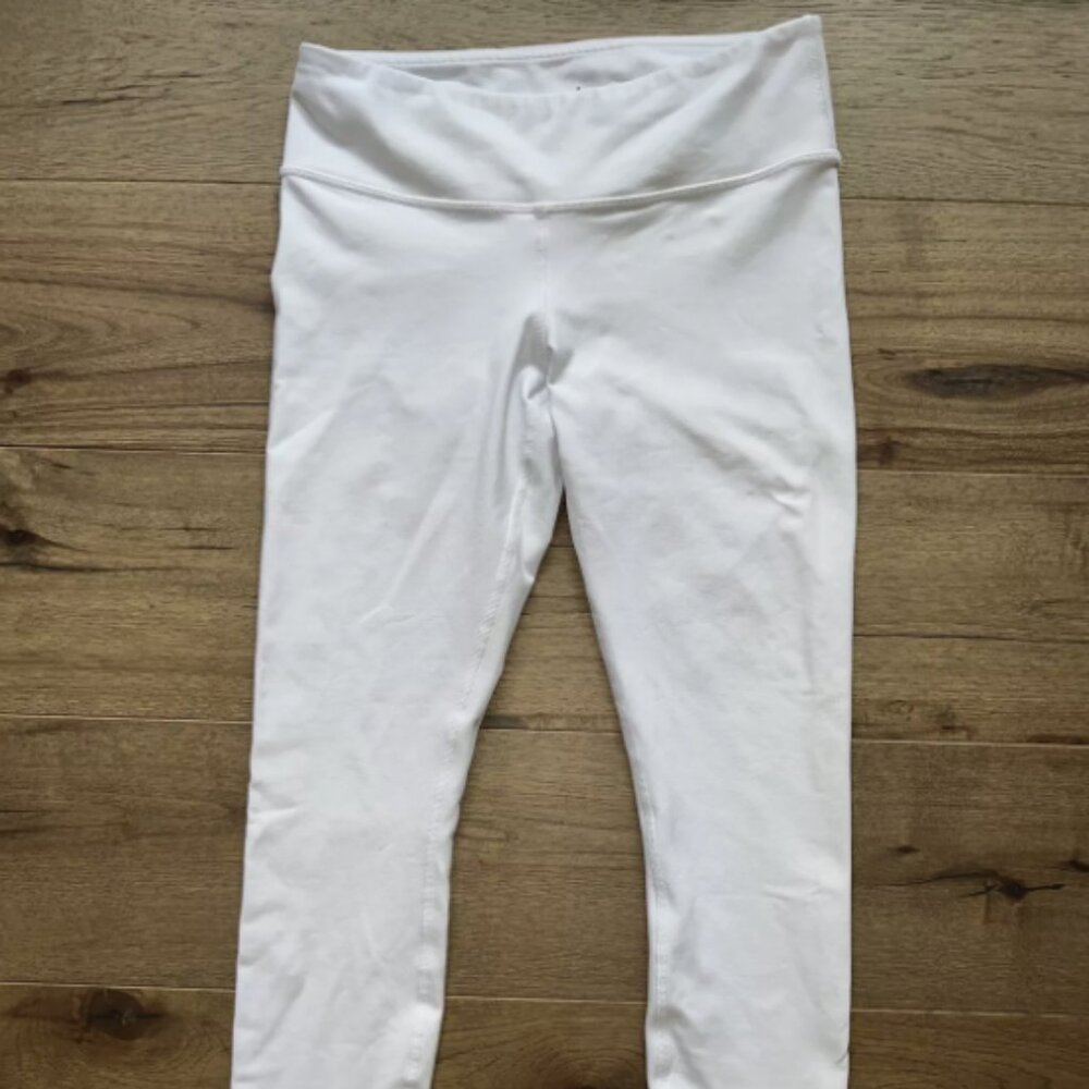 Alo Yoga White Mid Rise Women's Airbrush Leggings Size XS Excellent